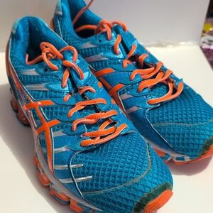 Asics Blue and Orange Athletic Shoes